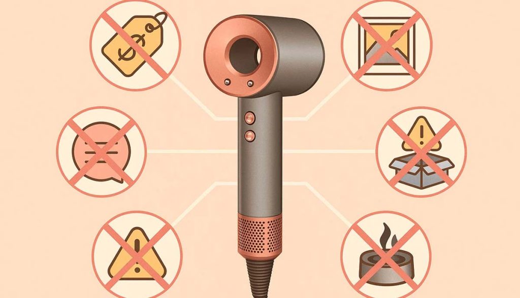 اشتباهاتی که خریداران هنگام تشخیص سشوار دایسون اصل مرتکب می‌شوند