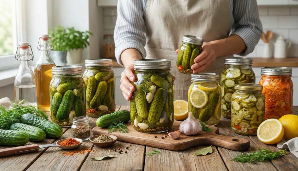 طرز تهیه خیارشور سرکه‌ ای، لیمونمکی و انواع خیارشور