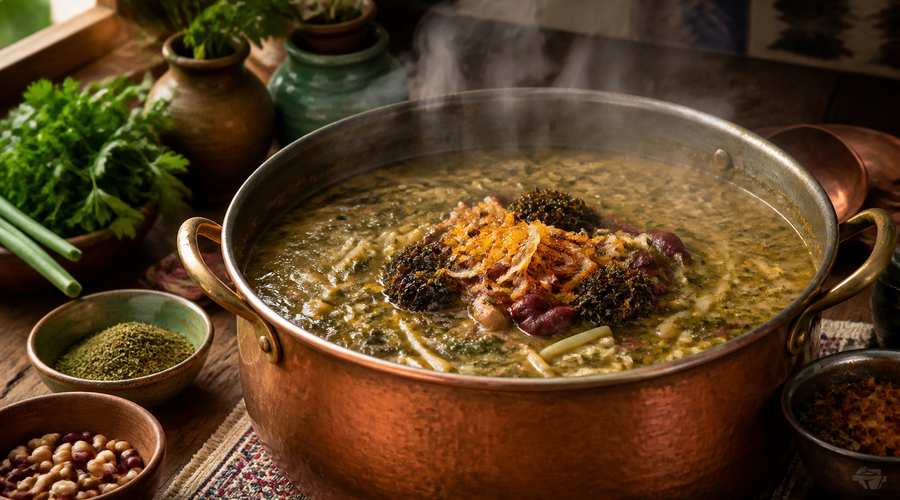 طرز تهیه آش رشته نذری برای دیگ‌های بزرگ