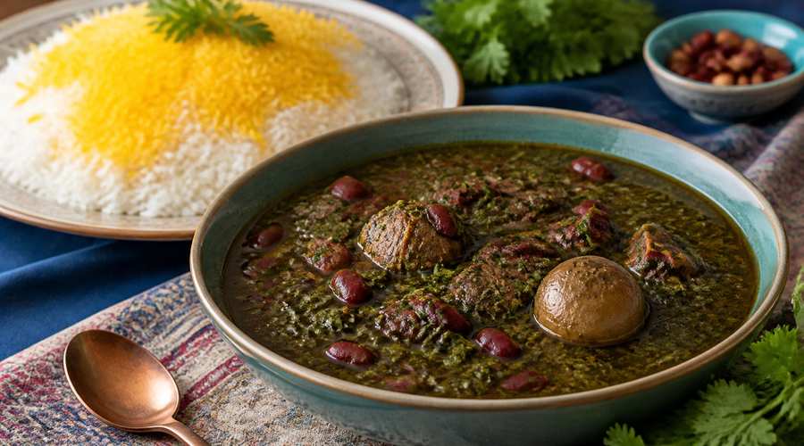 طرز تهیه قورمه سبزی خوش‌رنگ و خوش‌عطر
