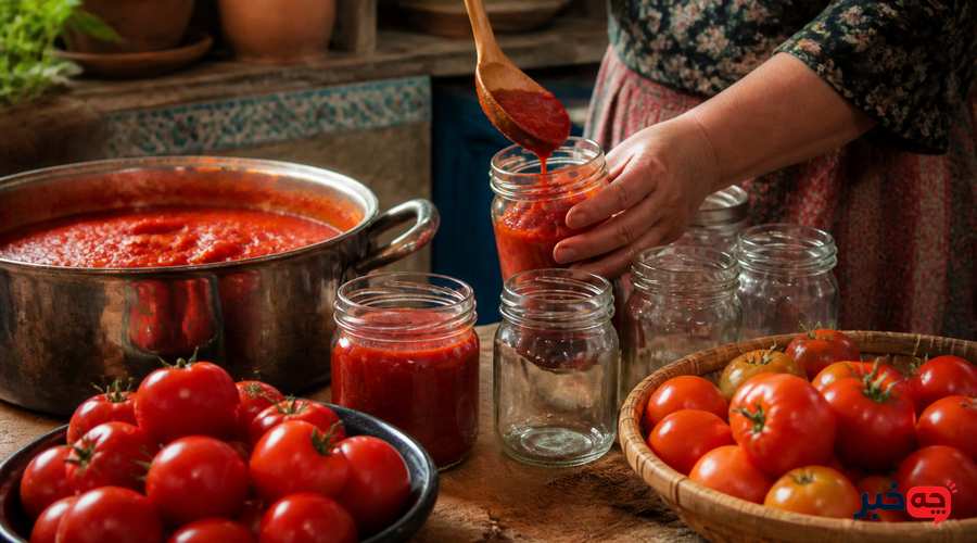 روش خانگی تهیه رب گوجه‌فرنگی برای زمستان