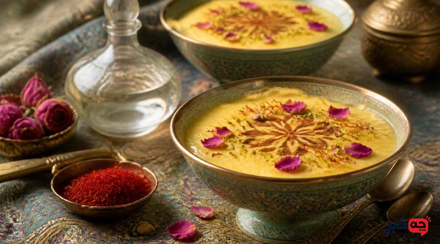 طرز تهیه فرنی زعفرانی