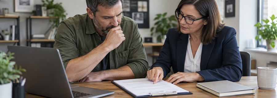 صاحب کسب‌وکار و مشاور بندهای ضمانت شخصی قرارداد وام را می‌خوانند