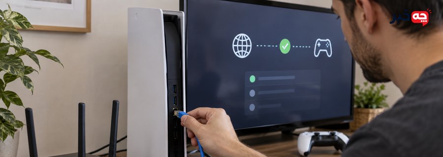 تصویر میان‌متن مرتبط با تصویر میان‌متن: اتصال مستقیم کنسول به روتر