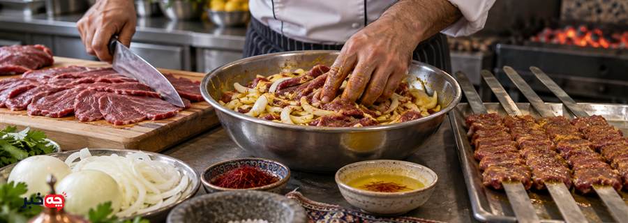 تصویر آموزشی مرتبط با طرز تهیه کباب برگ خانگی