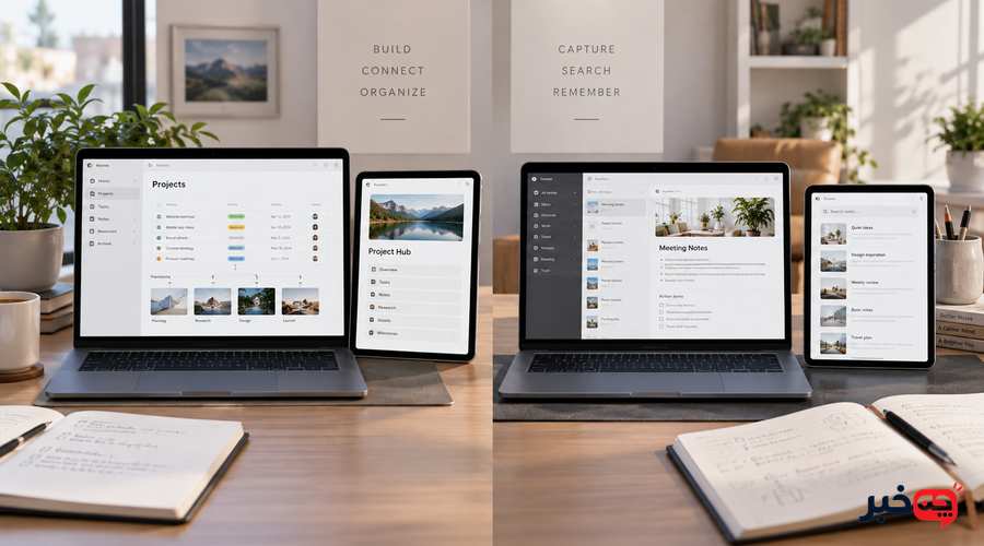 مقایسه اپلیکیشن‌های یادداشت‌برداری؛ Notion یا Evernote؟