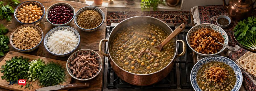 تصویر آموزشی مرتبط با طرز تهیه شله قلمکار محرم