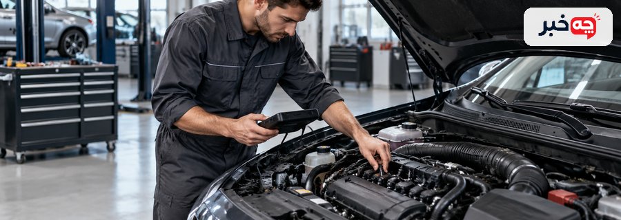 بررسی فنی موتور و ابزار عیب‌یابی در تعمیرگاه