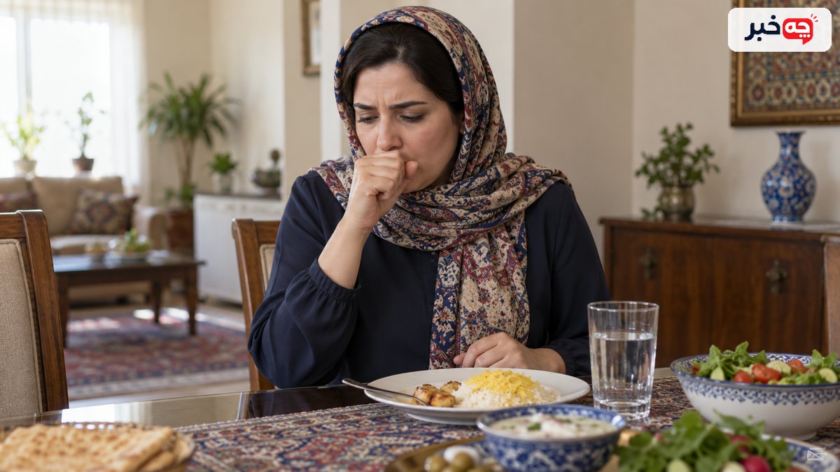 چرا بعد از غذا خوردن سرفه می‌کنیم؟