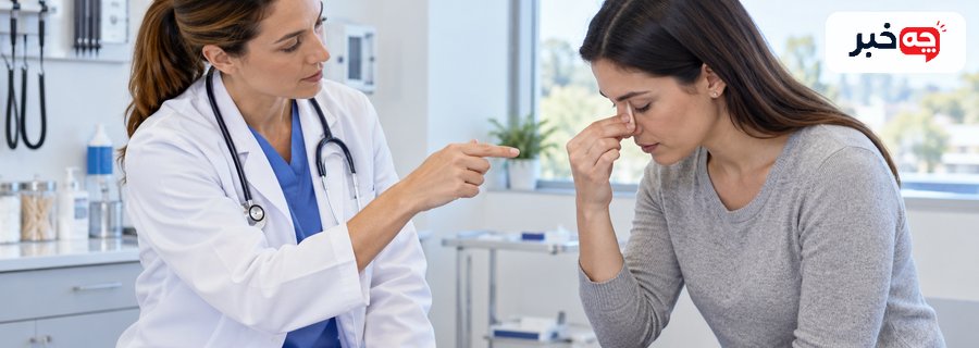 آموزش حالت نشستن و فشار ملایم بینی هنگام خون‌دماغ