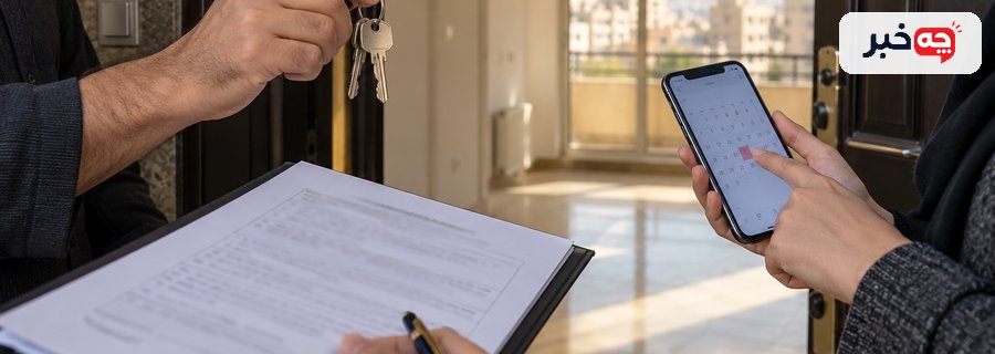 خط زمانی موعد قرارداد، مطالبه تحویل و پیگیری قانونی مستأجر