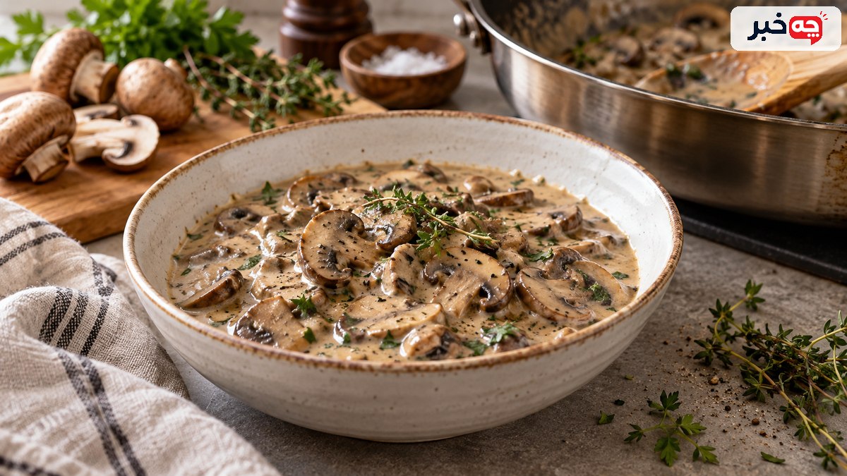 طرز تهیه سس قارچ بدون خامه