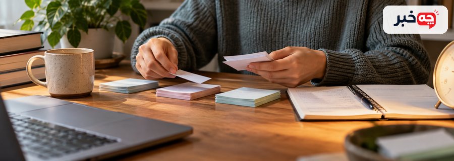 چند دسته فلشکارت برای مرور فاصلهدار روی میز