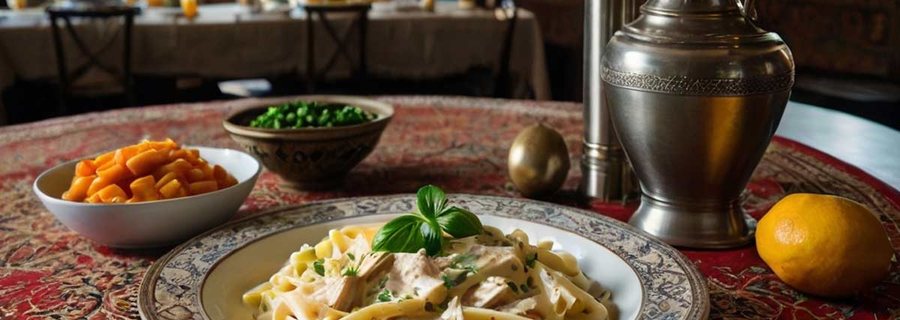 طرز تهیه پاستا آلفردو با مرغ؛ سس خامهای بدون بریدن