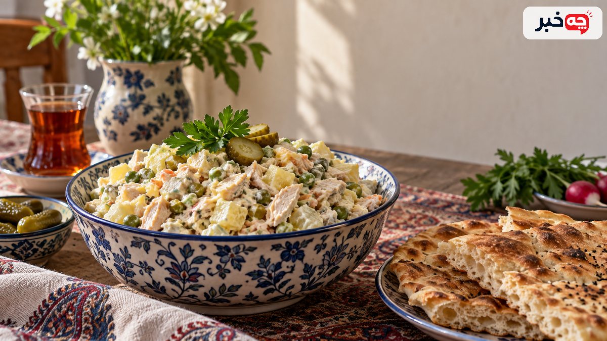 طرز تهیه سالاد الویه خانگی؛ مقدار مواد و نکته‌های نگهداری