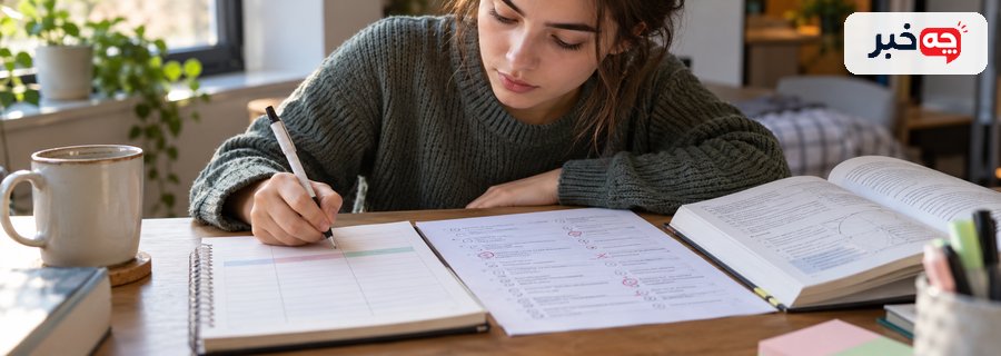 ثبت خطاها و موضوع‌های نیازمند مرور پس از خودآزمایی