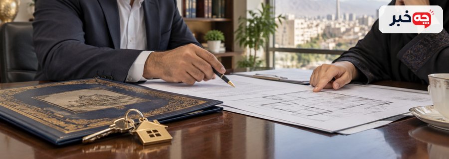 اسناد مالکیت مشترک و کلید ملک روی میز