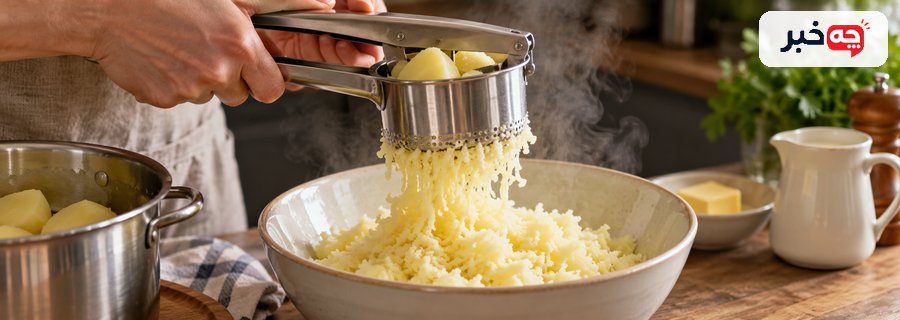 له کردن سیبزمینی پخته با ابزار دستی